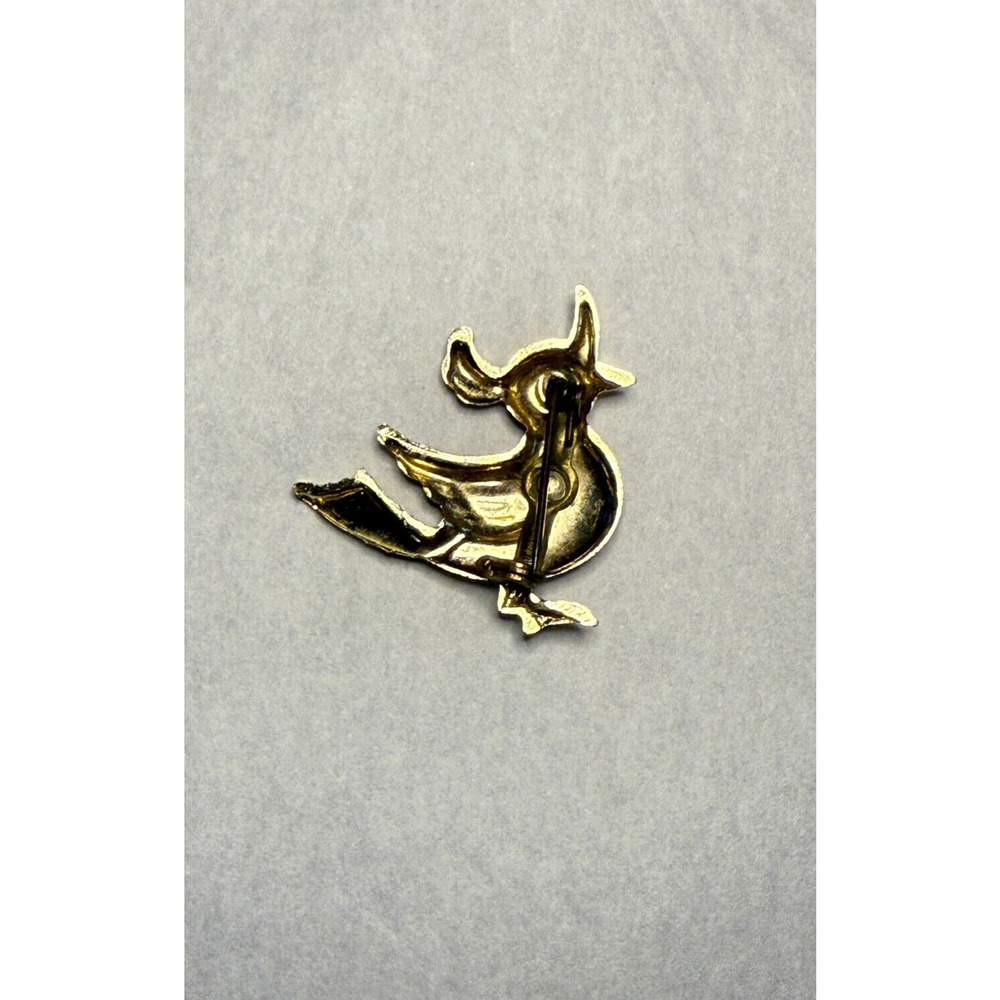 Vintage Open Mouth Bird Brooch Bird Retro Gold Tone Signed Germany Pin MCM GUC - Picture 4 of 4
